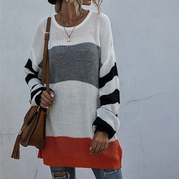 Bohemian oversized striped sweater - Picture 5 of 7